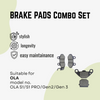 BRAKE PADS Combo Set (FRONT & REAR) OLA S1/S1 PRO/Gen2/Gen 3